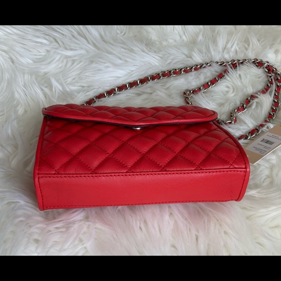 Rebecca Minkoff Small Affair Quilted Chain Crossbody Fire Engine Red - Picture 4 of 8